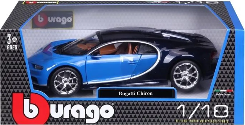Bugatti Chiron Bburago 1:18 Plus Bleue - Finitions Détails et Portes Ouvrantes - 20