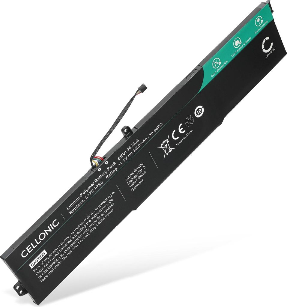 CELLONIC 1x Akku für Notebook Kompatibel mit Lenovo IdeaPad 330-15ICH, Ideapad 330-17ICH, L17C3PB0 - (3600mAh, 11.1V)