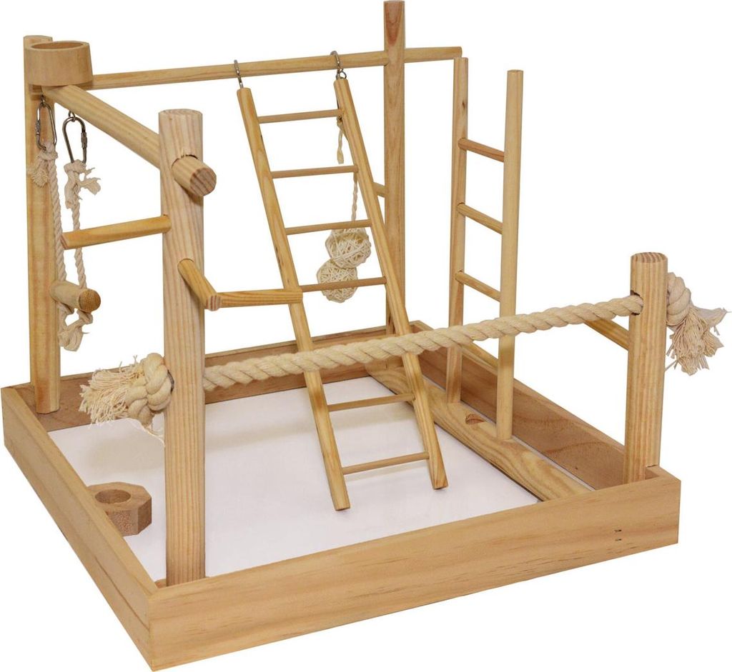 Duvo+ 3 in 1 Vogelspeeltuin onbehandeld hout Productafbeelding 