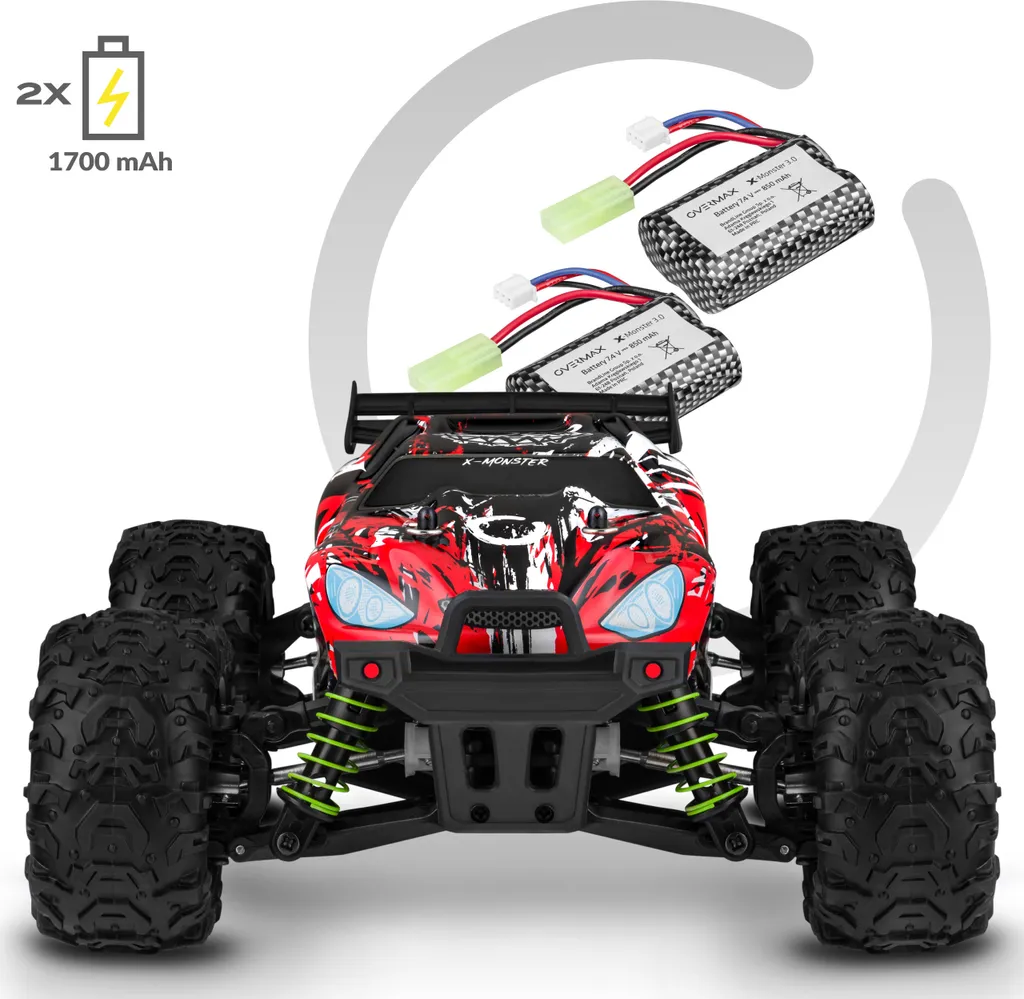 Voiture RC incassable 45 km/h X-Monster 3.5 avec 2 coques de rechange - 40