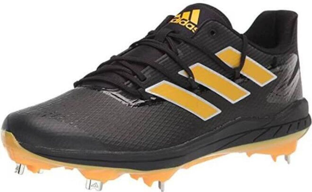 Adidas Adizero Afterburner 8 (H00974) 8,0 Black/Yellow Baseball/Softball Schuhe | Metal Cleats Stollen