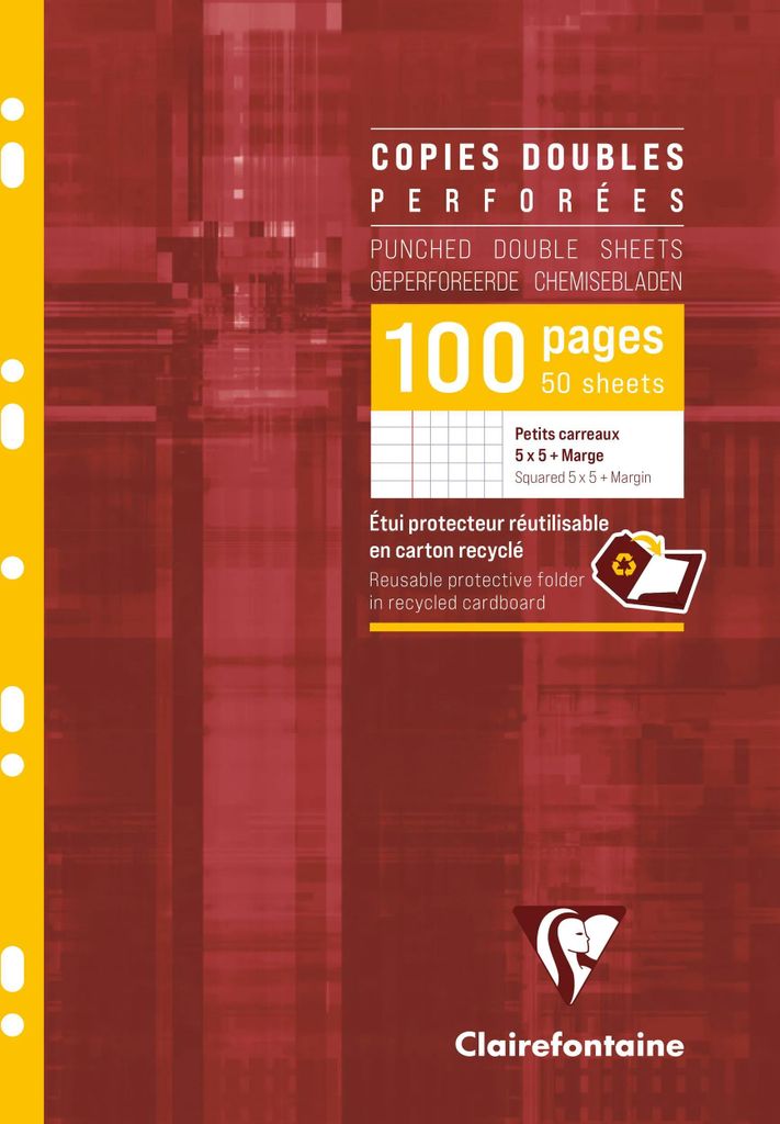 Clairefontaine 10x Pkg 50 Bl Kanzleibogen gelocht A4, 90g, Produktbild 