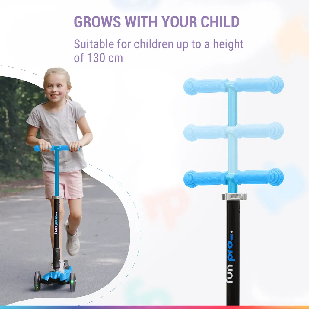 Kinderroller Ab 3 Jahre Fun Pro One Roller Mit LED-Rädern – Faltbar, Höhenverstellbar & Inkl. Sitz Für Kids Von 3-8 Jahren Roller Kinder 10 Jahre Stompa Kinderroller