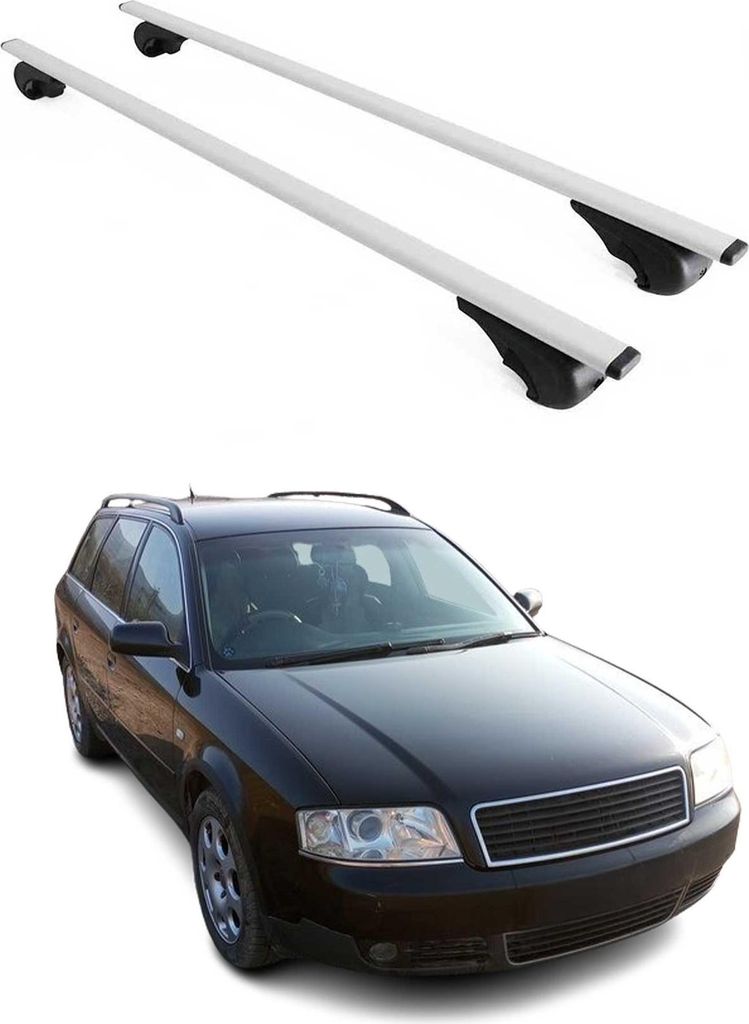 Dachträger für Audi A6 C4 4A C5 4B Avant Allroad 1994-2005 75kg Metall Silber 2x