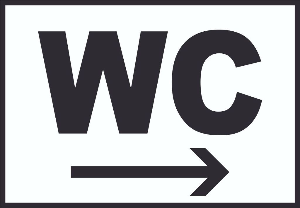 WC rechts Schild A0 Rückseite selbstklebend