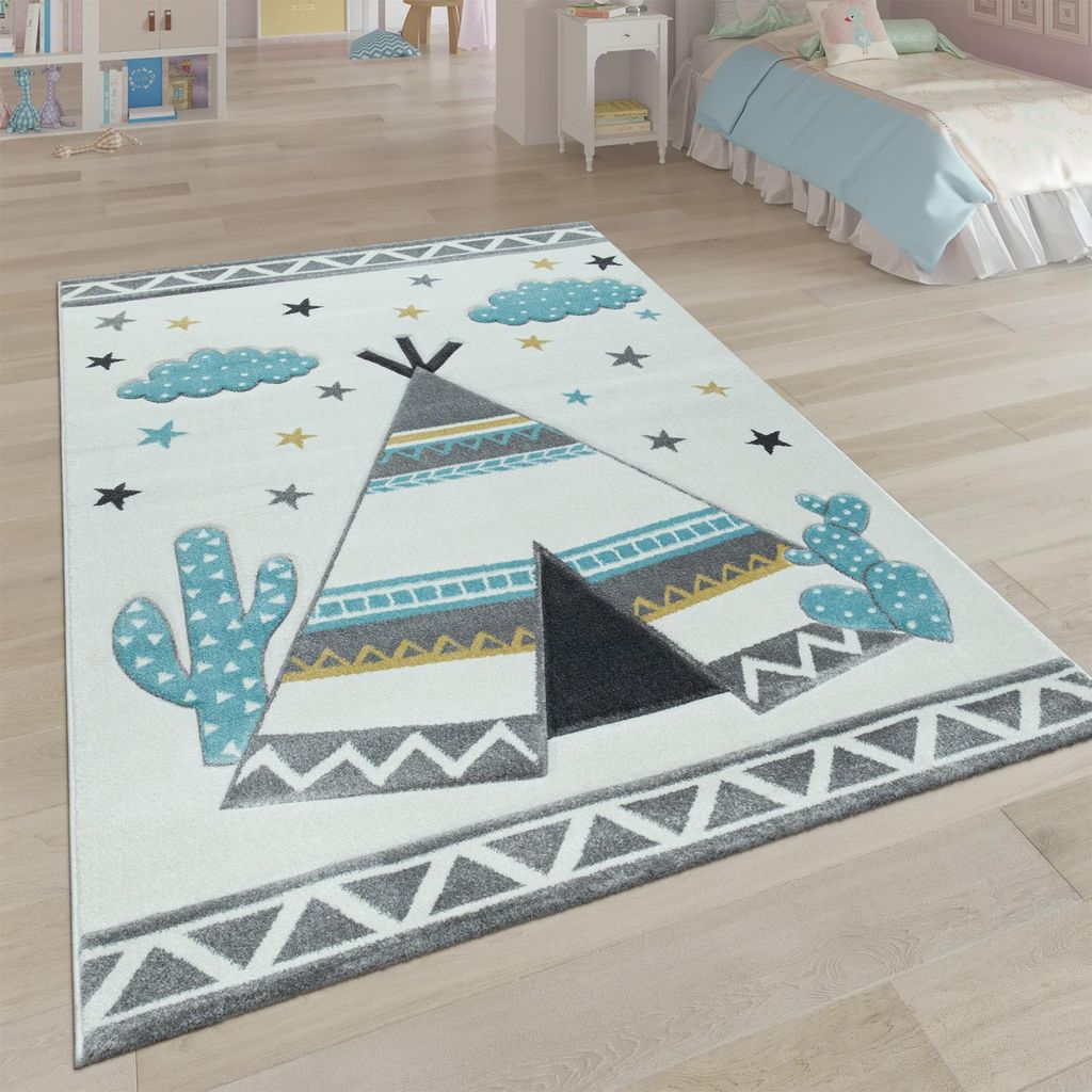Paco Home Kinderteppich Kinderzimmer Moderne Pastell Farben Produktbild 
