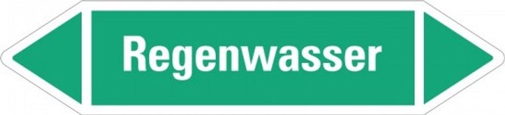 Dreifke Aufkleber I RKZ-Etikett Regenwasser, grün/weiß, ab Ø 90mm, 440x100mm...