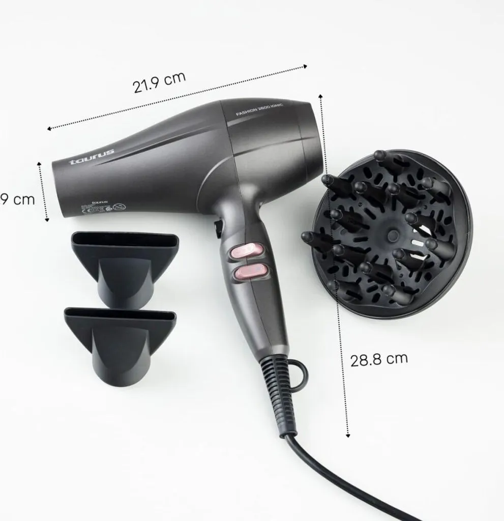 Sèche-cheveux Taurus 2600W avec concentrateur d'air et mode air frais