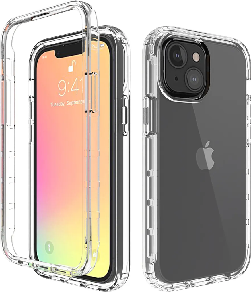 iPhone 13 Mini Case, Hybrid trasparente posteriore TPU antiurto custodia protettiva per iPhone 13 Mini chiaro