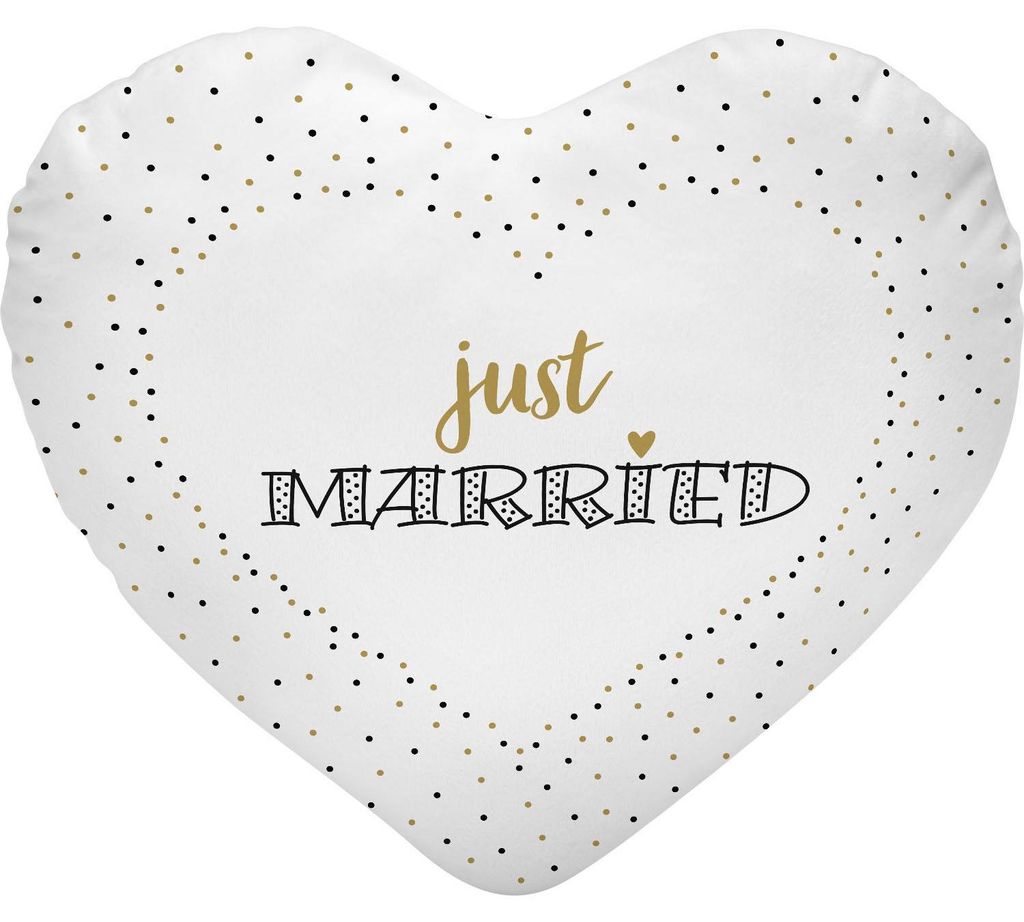Plüschkissen Herz Just married