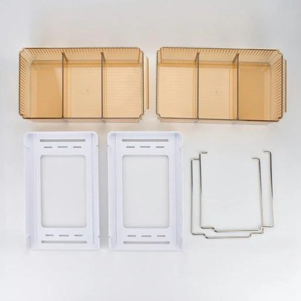 Organisateur tiroir 2 niveaux modulable en métal et plastique robuste