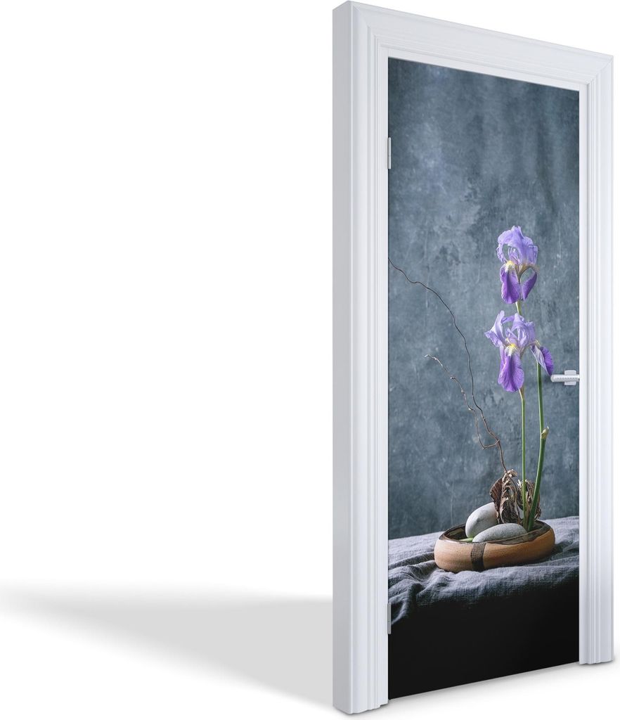 Wandtattoos Türen Selbstklebende Wandsticker Türtapeten - Lila Iris - 75 x 205 cm