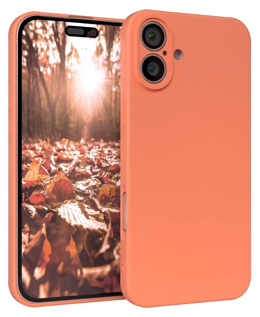 EAZY CASE - TPU Hülle für Apple iPhone 16 Plus, TPU Case stoßfeste Handyhülle, weiches Cover mit Kameraschutz, Silikonhülle in Orange