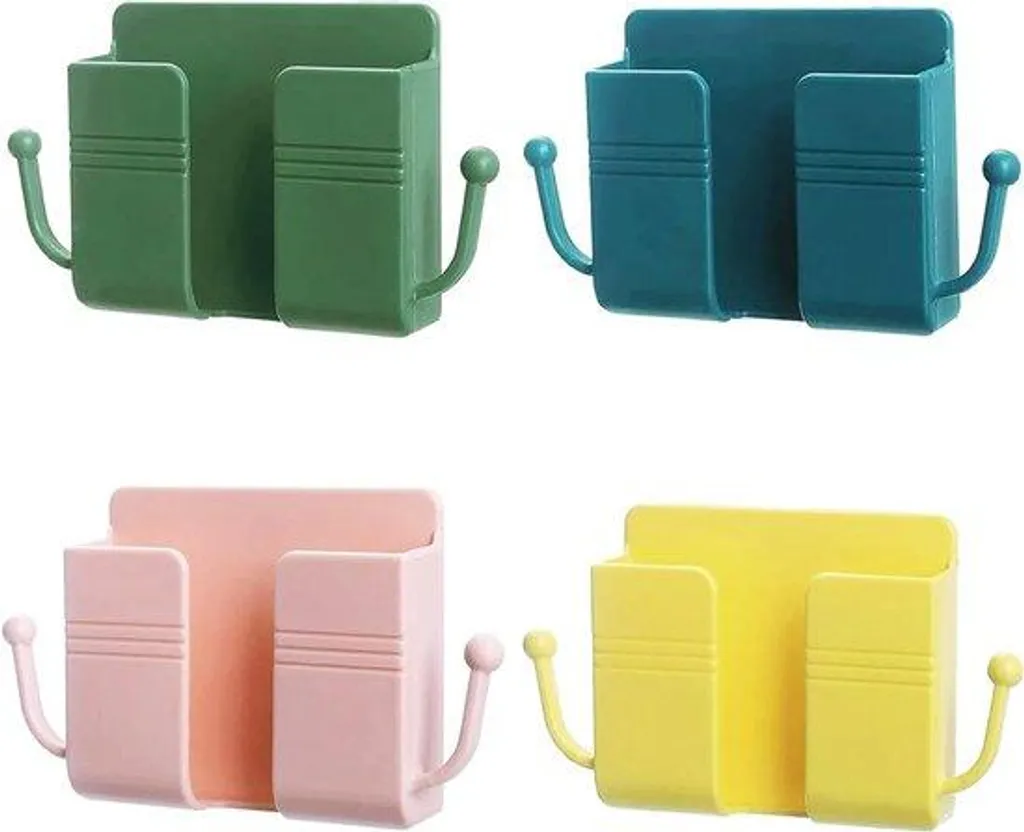 Support smartphone mural sans perçage Lot de 4 couleurs assorties en ABS durable