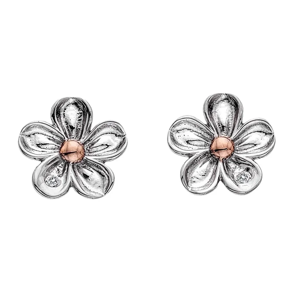 Boucles d'oreilles en argent rhodié avec diamants Hot Diamonds DE618