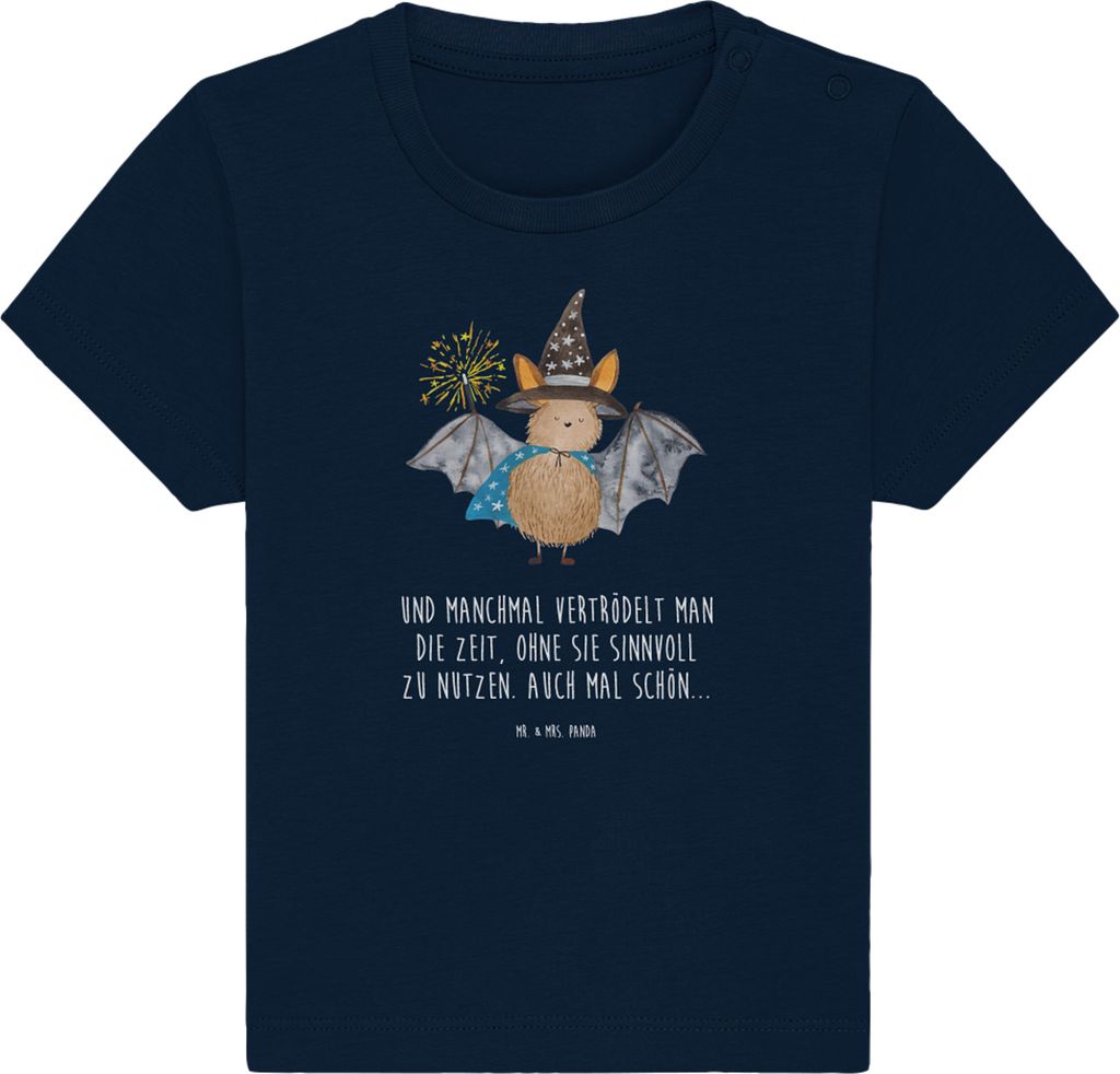 Mr. & Mrs. Panda Babyshirt Fledermaus Zauberer 12. - 18. Monat - French Navy - Geschenk, Fledermäuse, Baby Shirt, T-Shirt, Reinsteigern, Baumwolle...