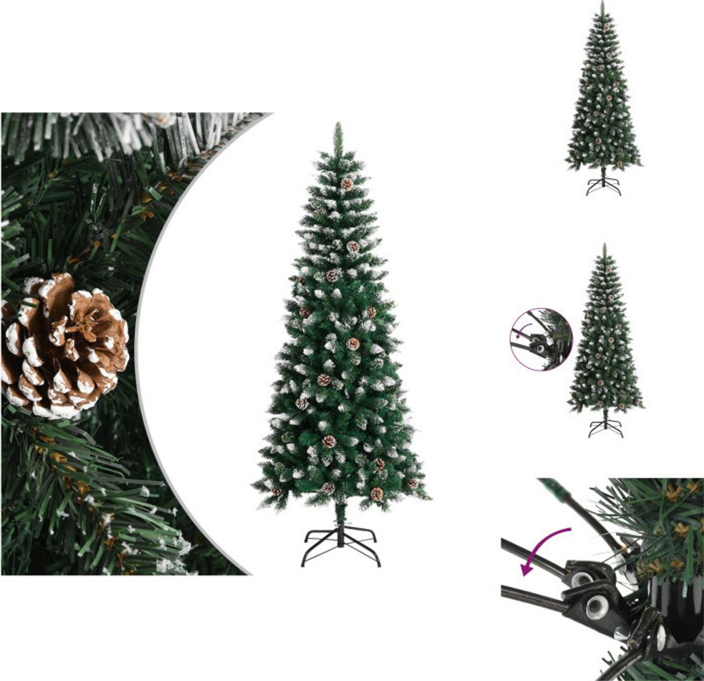 vidaXL Künstlicher Weihnachtsbaum mit Ständer Grün 180 cm PVC - Weihnachtsbäume