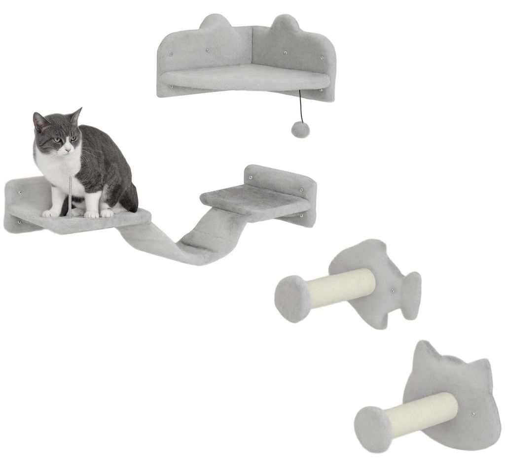 PawHut Klimwand voor katten, 4-delig. Kattenmeubilair van Productafbeelding 