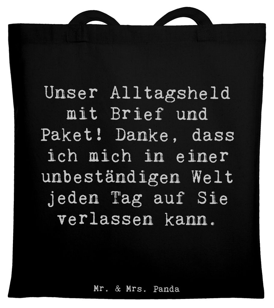 Mr. & Mrs. Panda Uni Tasche Spruch Briefe & Pakete - Schwarz - Geschenk, Schultasche, canvas, Wertschätzung, Shopping, Aufmerksamkeit, kleine Gest...