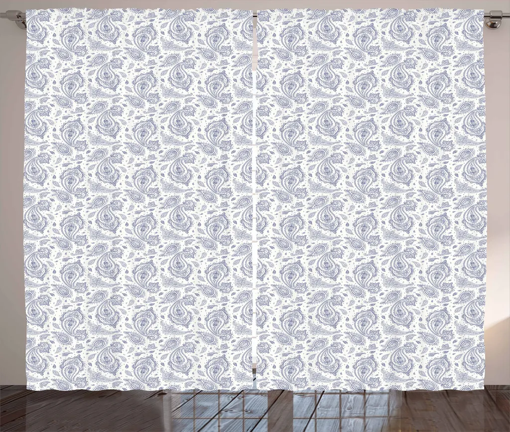 ABAKUHAUS Tenda Etnica 280x175 cm - Motivo Persiano Blu e Bianco