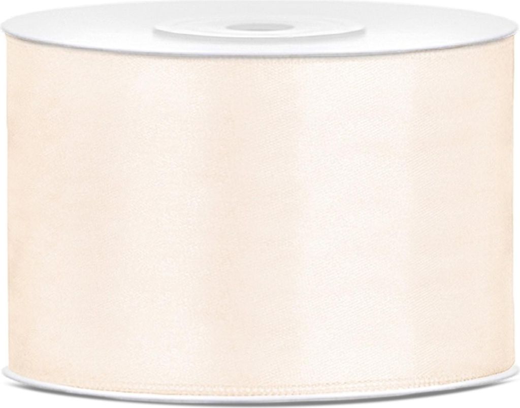 Nastro regalo in raso crema 25 m 50 mm di larghezza Immagine del prodotto 