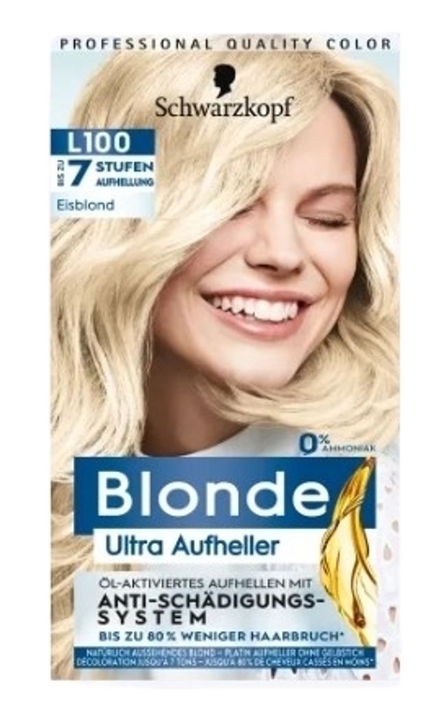 Schwarzkopf Blonde ULTRA AUFHELLER, Blond, L100, Eisblond, Produktbild 