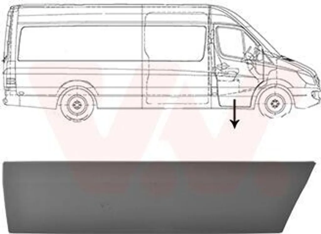 Moulure latérale ABS robuste pour porte avant de VW CRAFTER 2E 3077424