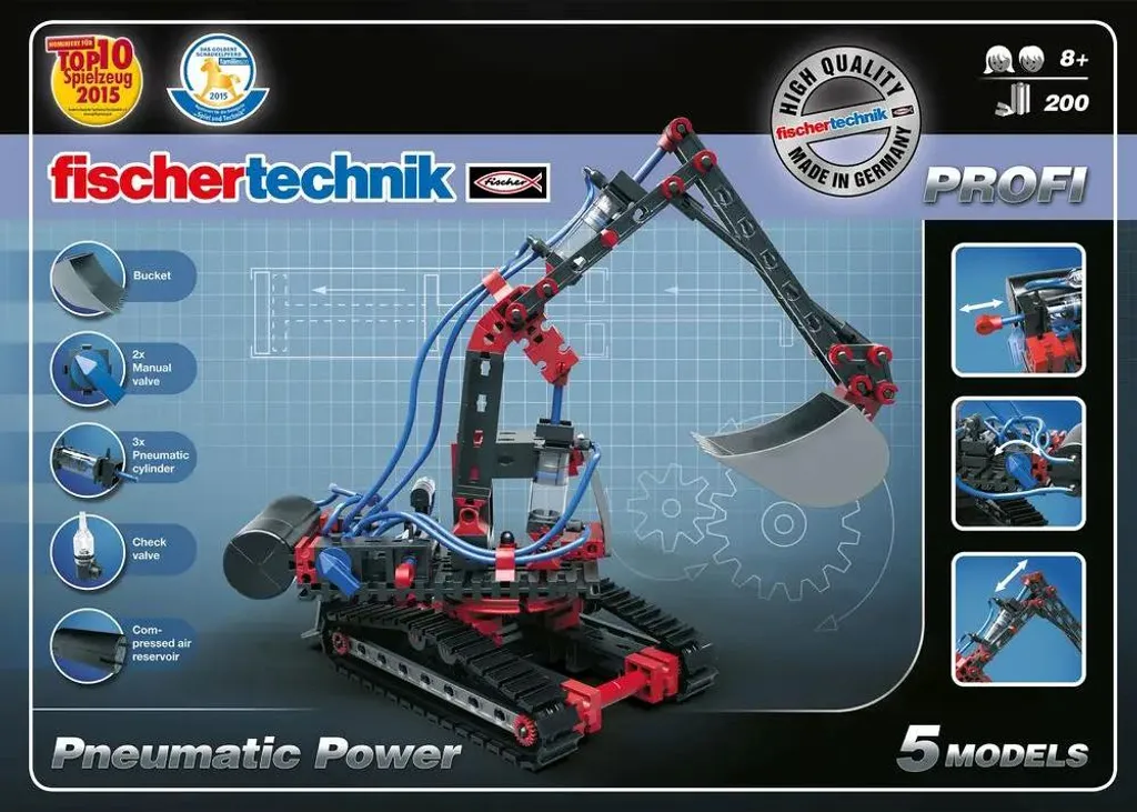 Kit Pneumatic Power fischertechnik avec Vérins et Compresseur Manuel - 20
