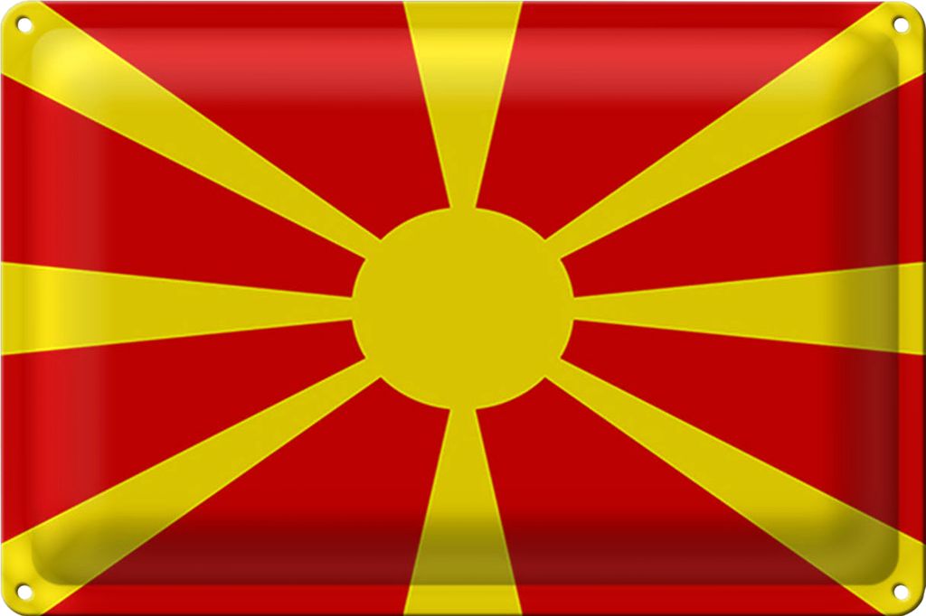 Blechschild Flagge Mazedonien 30x20cm Flag of Macedonia