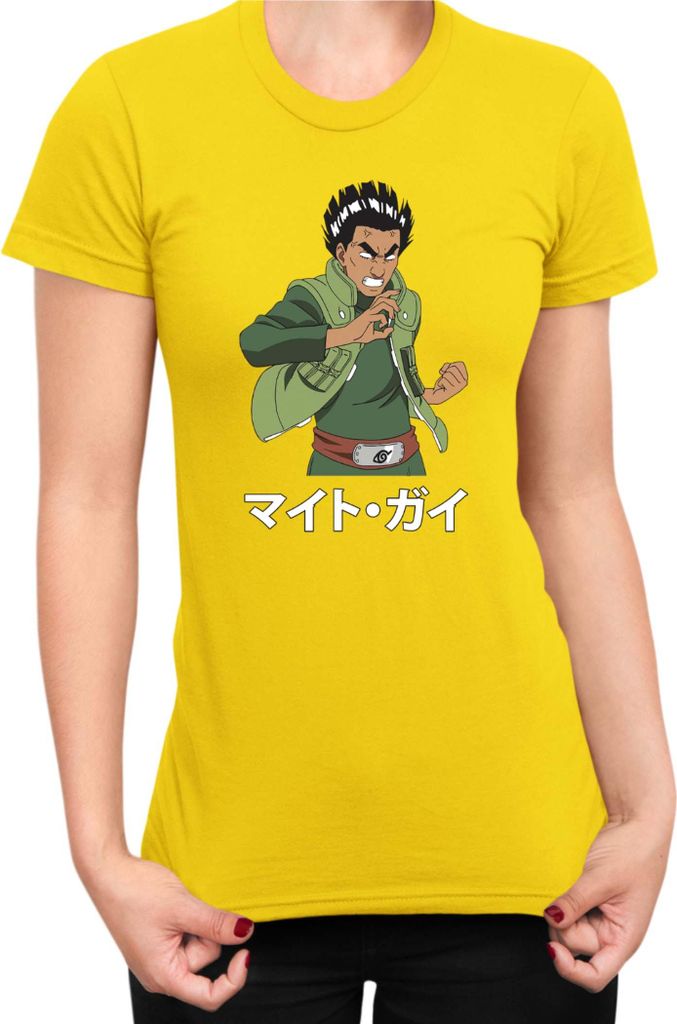 Damen T-Shirt Naruto Might Guy 01, Lady XL / Gelb