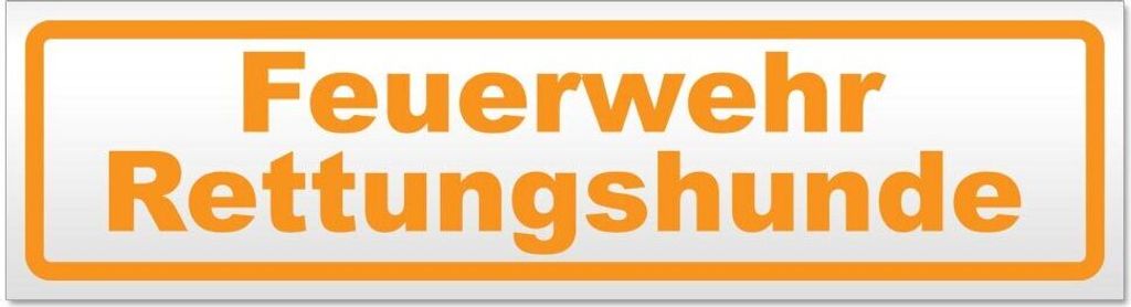 Kiwistar Feuerwehr Rettungshunde Magnetschild Schild magnetisch - 60cm Orange - Magnetfolie für Auto PKW Kfz