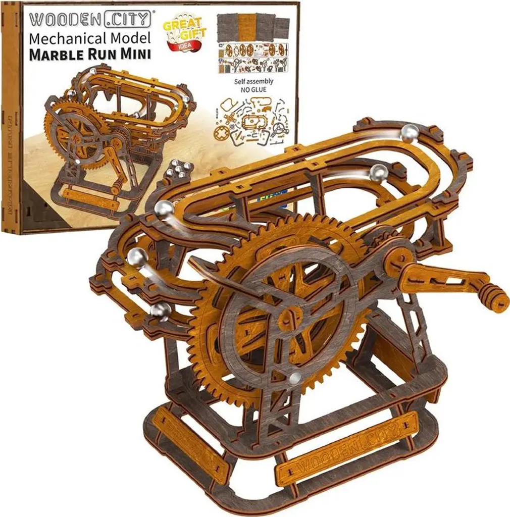 WOODEN CITY Puzzle 3D Bois Ball Track Mini 147 Pièces Circuit à Billes