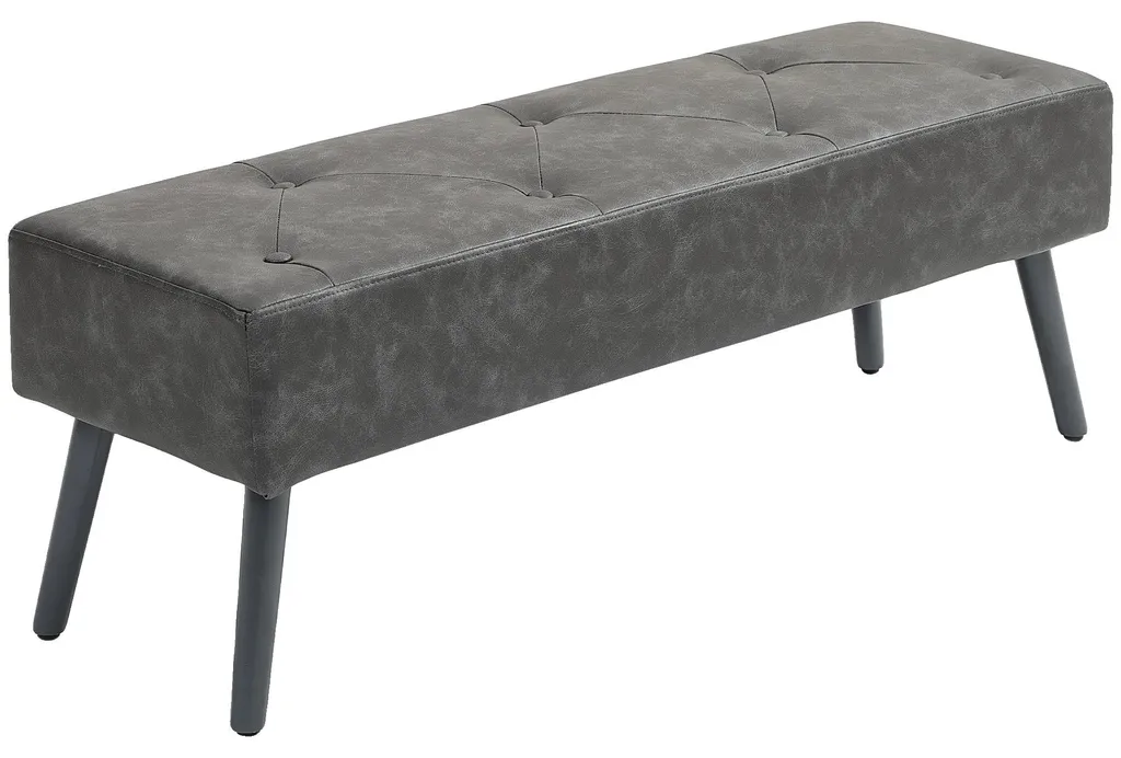 Petit tabouret d'appoint en bois gris 45cm style scandinave classique