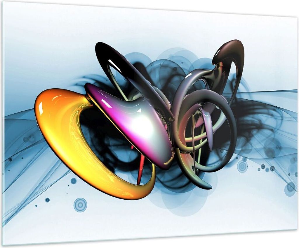 Bilder auf glas - Cyberspace Abstraktion Modell - 100x70cm - Glasbilder - Wandbilder - Kunstdruck - zum Aufhängen bereit - Wanddekoration aus Glas...
