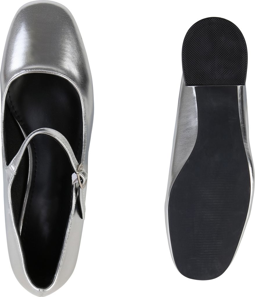 VAN HILL Damen Mary Janes Pumps Klassische Metallic Eckige Produktbild 3
