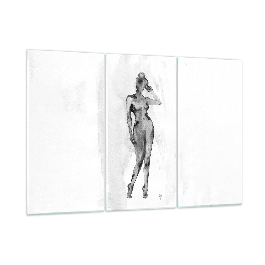 Bilder auf glas - 3 Teile - Nacktheit Frau Körper - 105x70cm - Glasbilder - Wandbilder - Bilder - zum Aufhängen bereit - Wanddekoration aus Glas ...