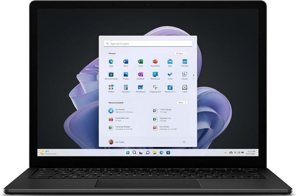 MICROSOFT Surface Laptop 5 13 Zoll Matte Black Schwarz , Core i7-1255U (10x 1.7/4.7GHz), 16GB RAM, 512GB, Schwarz