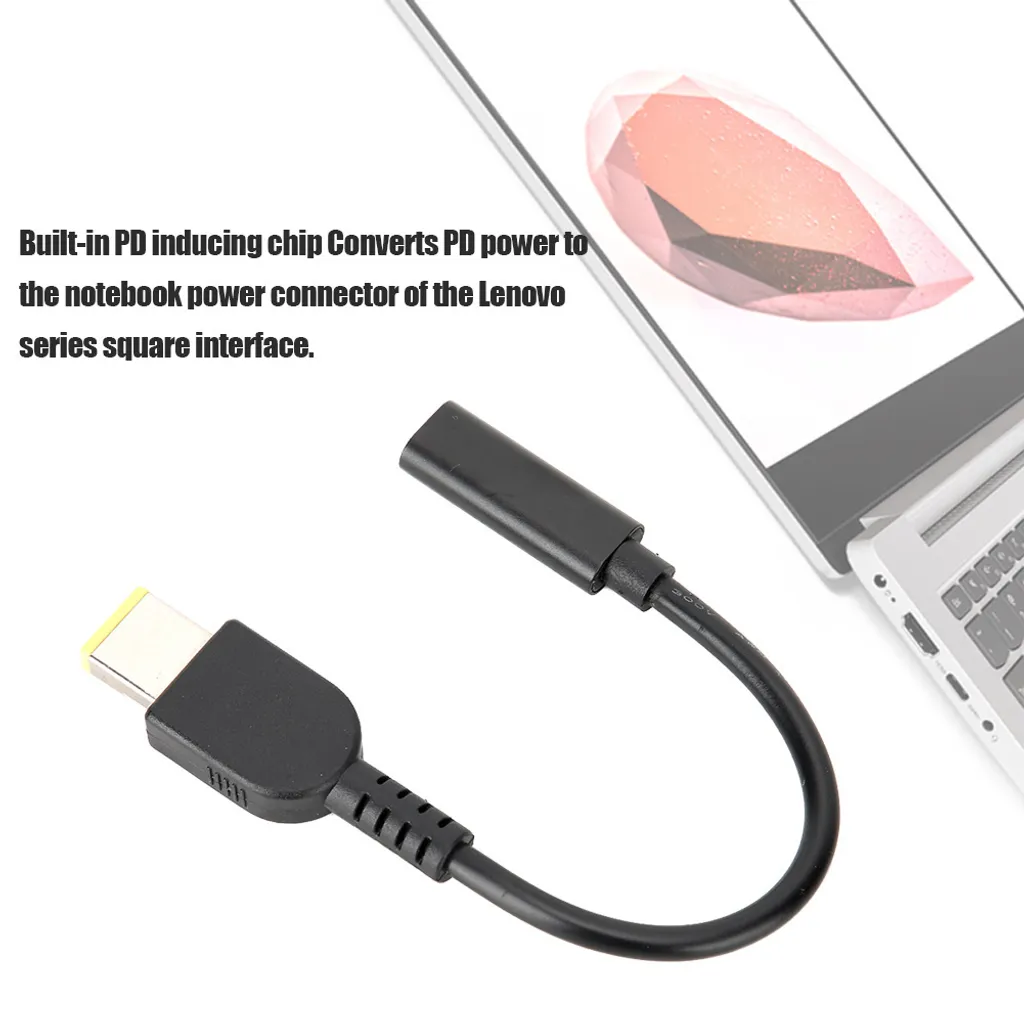 Câble adaptateur USB Type C vers DC Jack pour chargeur d'ordinateur 65W