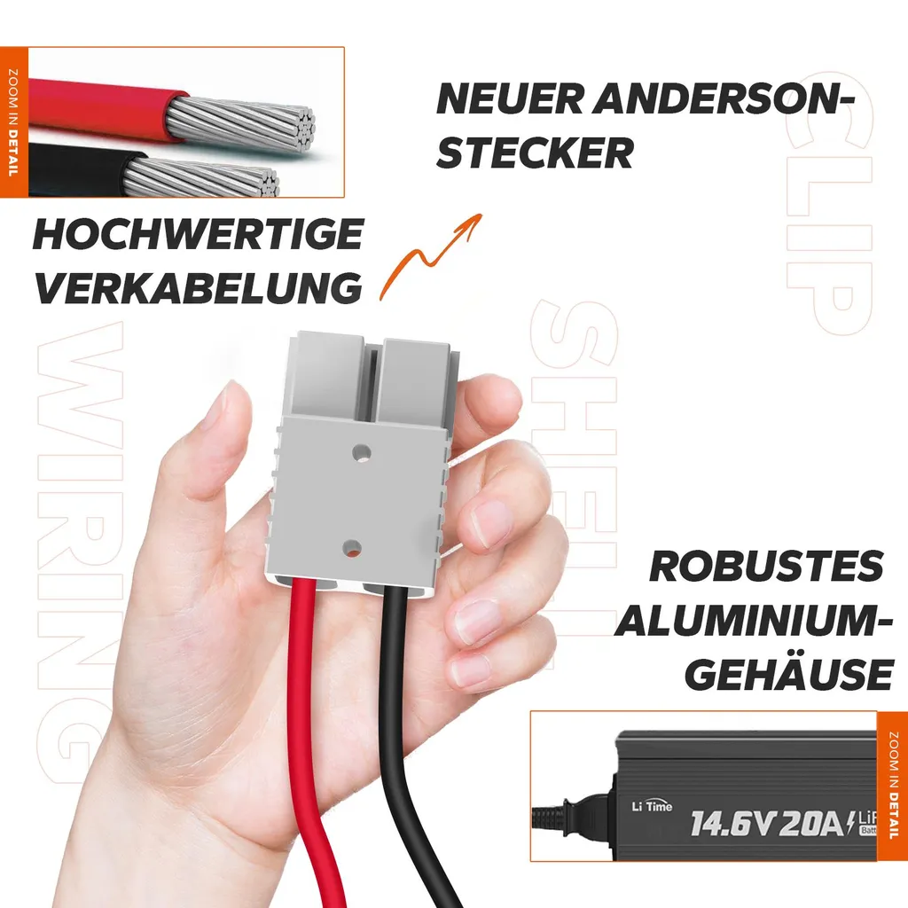 Chargeur de Batterie Lithium 12V 20A LiFePO4 LiTime Haute Efficacité