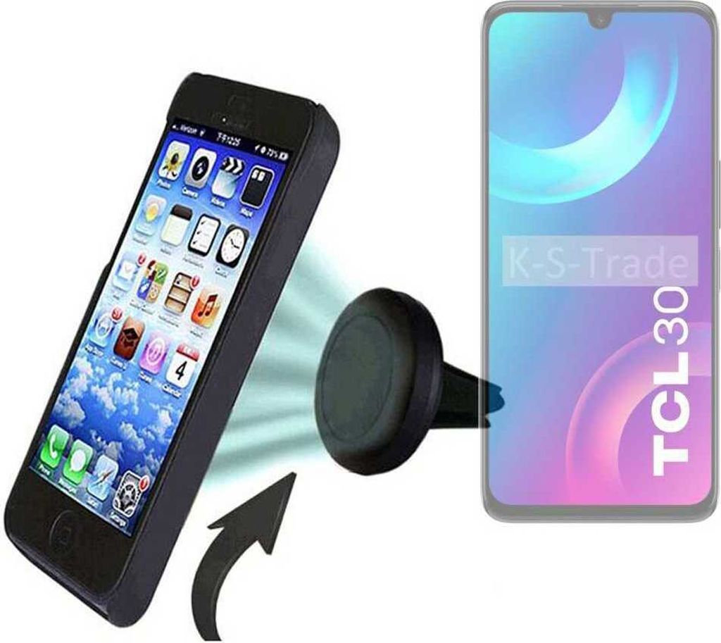 K-S-Trade Kompatibel mit TCL 30 Auto Handy Halterung KFZ Halter Lüftungsgitterhalterung Air Vent mount Smartphone Halter