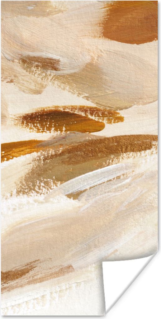 MuchoWow Poster Farbe - Beige - Weiß 40x80 cm - Dekoration