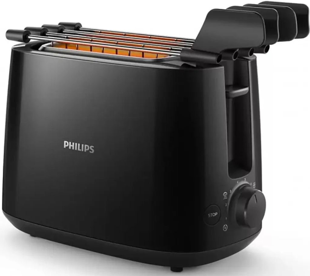 Philips Daily Collection HD2583/90, 8 Scheibe(n), Schwarz, Kunststoff, Tasten, Drehregler, 600 W, 220-240 V