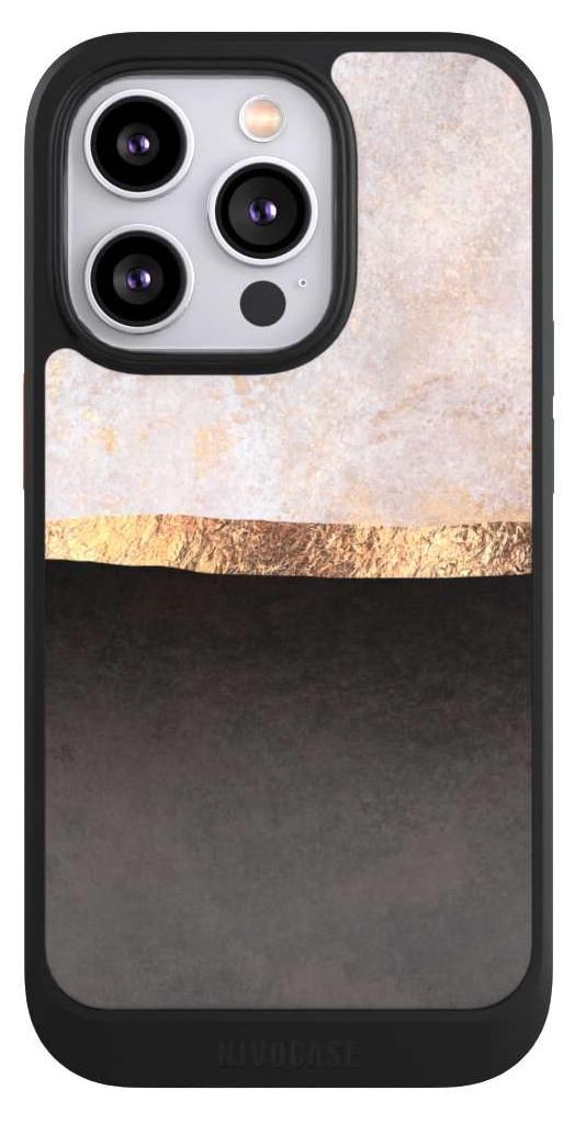 NIVOCASE Hülle für Apple iPhone 14 Pro Handyhülle NIVOcore Case Schwarz Abstrakt Black & White Trends
