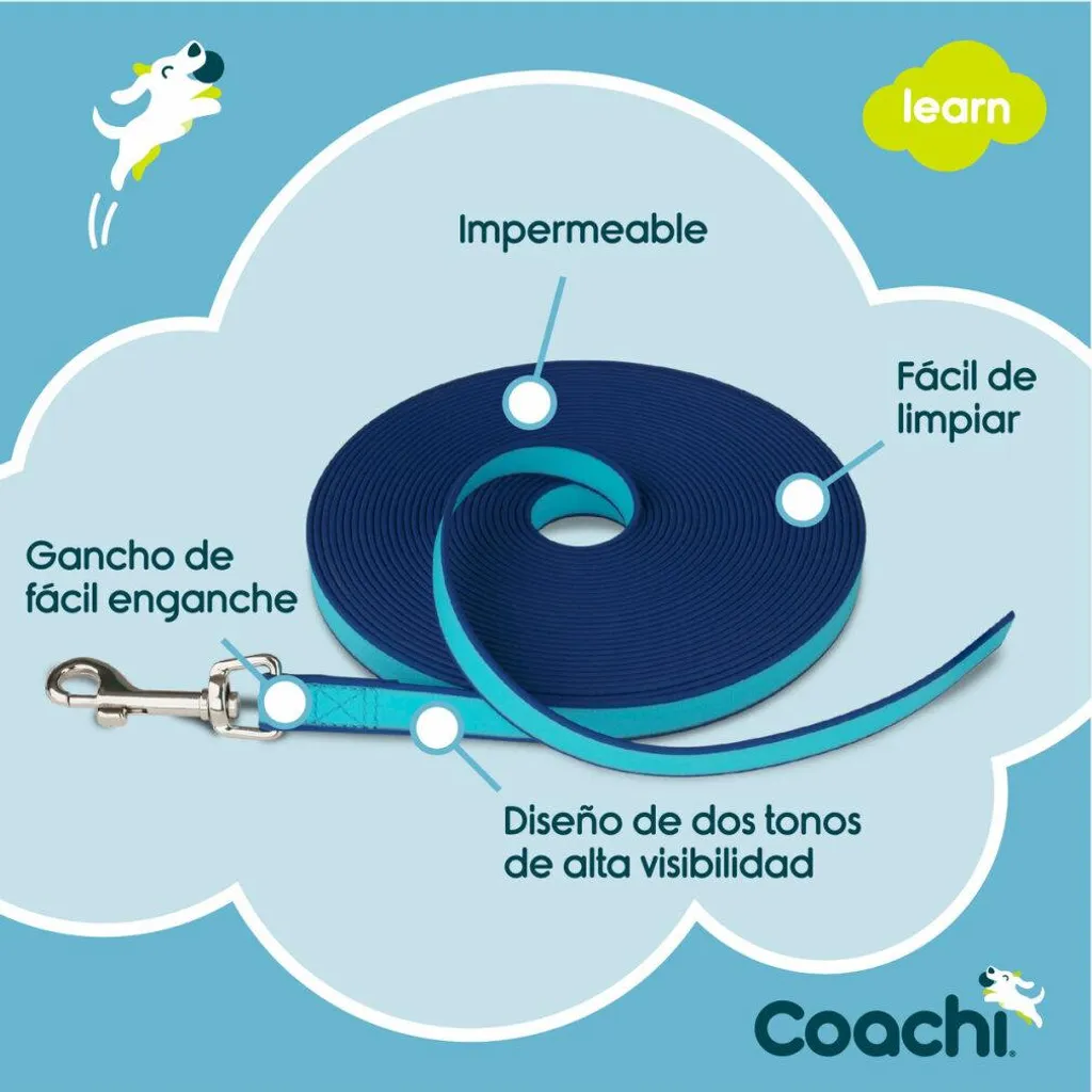Longe d'éducation canine imperméable 10m bleue - Spécial Rappel - 5