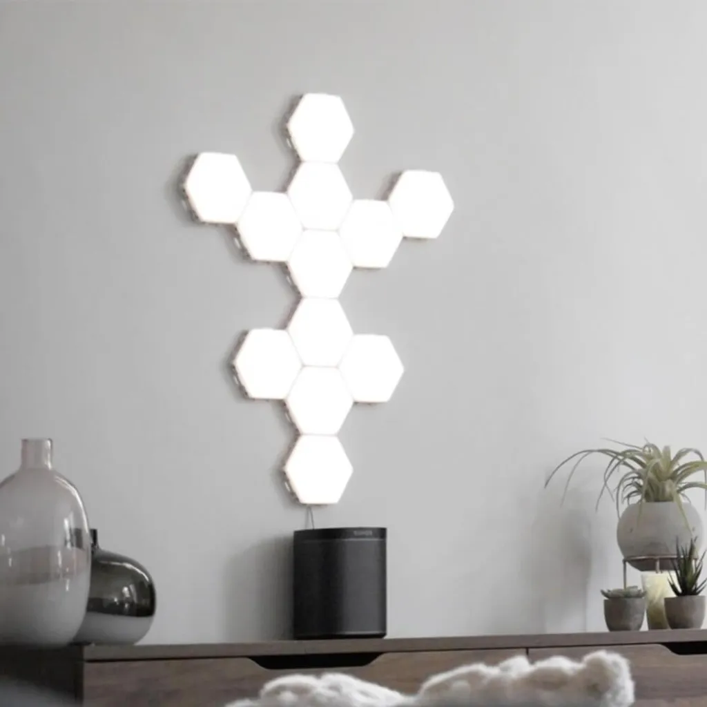 Éclairage mural hexagonal 10 modules LED RVB Tactile pour Intérieur
