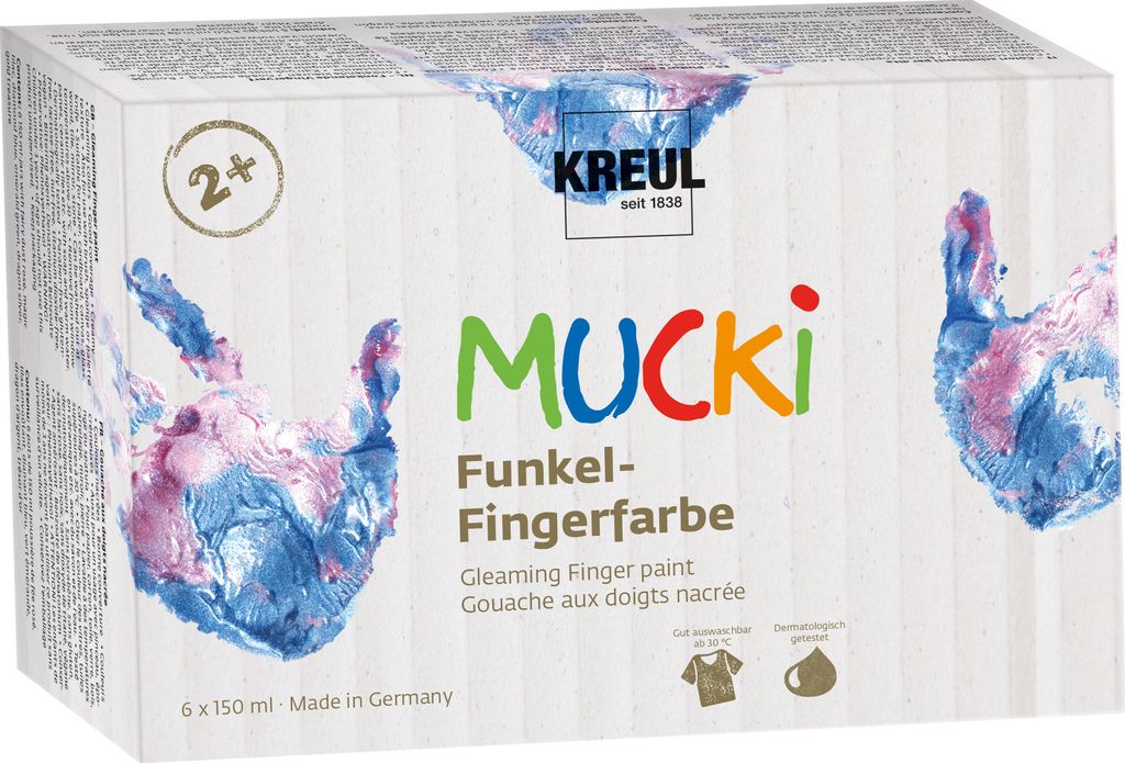 KREUL Funkel-Fingerfarbe "MUCKI" 150 ml 6er-Set