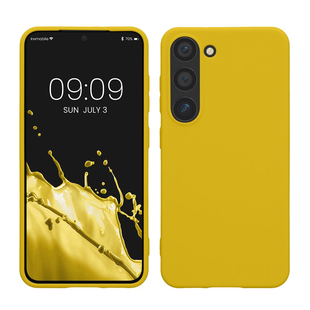 kwmobile Hülle kompatibel mit Samsung Galaxy S23 Hülle - TPU Silikon S23 Handyhülle - Case stoßabsorbierend flexibel - Kabelloses Laden - Strah...