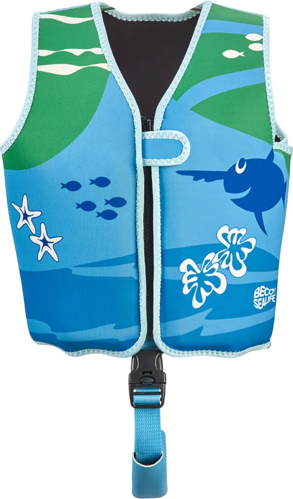 Gilet de flottabilité BECO avec sangle de jambe confort bleu vert M