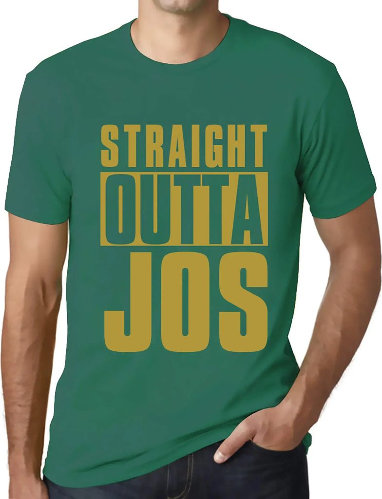 Herren Grafik T-Shirt Straight out of jos – Straight Outta Jos – Öko-Verantwortlich Vintage Jahrgang Kurzarm Lustige Druck Geburtstag Geschenk...