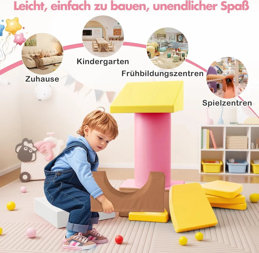 Module de Psychomotricité Intérieur pour Enfant - Set de 10 Blocs Mous - 4